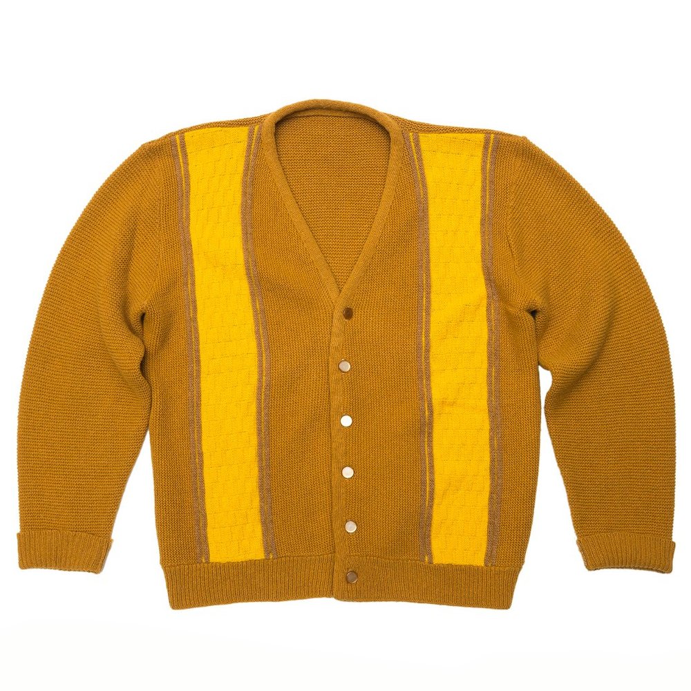 1960’s VINTAGE BROWN | YELLOW CARDIGAN SWEATER